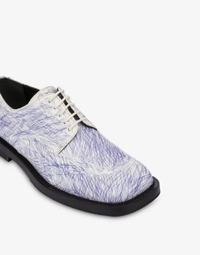 Moschino Derby In Printed Canvas In Multi