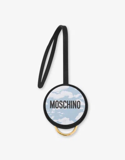 Moschino Couture Multicolour Leather Key Holder In Black