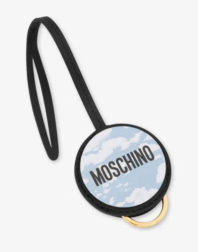 Moschino Couture Multicolour Leather Key Holder In Black