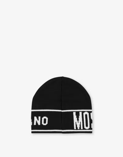 Moschino Milano Knit Hat In Black