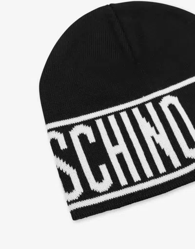 Moschino Milano Knit Hat In Black
