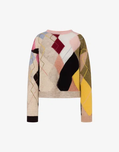 Moschino Mesh With Diamond Pattern In Multi