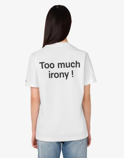Moschino T-shirt "too Much Irony!" In White