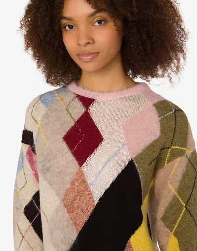 Moschino Mesh With Diamond Pattern In Multi