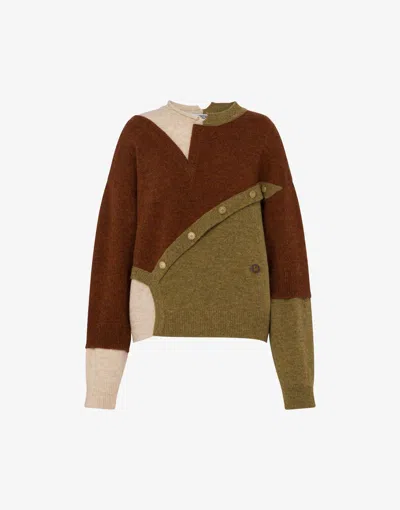 Moschino Colour-block Button-detail Sweater In Multi