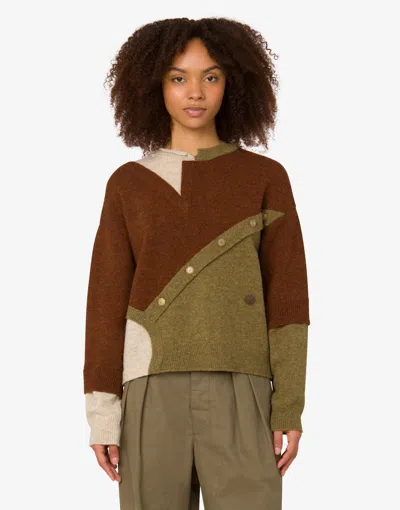 Moschino Colour-block Button-detail Sweater In Multi