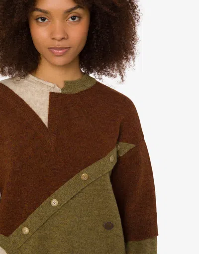 Moschino Colour-block Button-detail Sweater In Multi