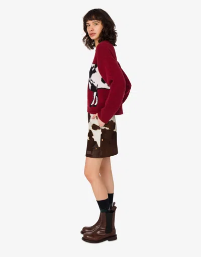 Moschino Shetland Wool Pullover Archive In Red