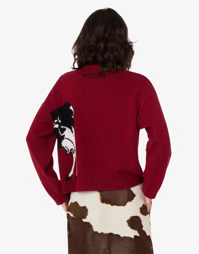 Moschino Shetland Wool Pullover Archive In Red