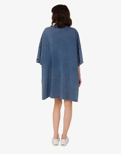 Moschino Smiley Face-studded Mini Dress In Blue