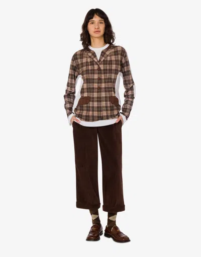 Moschino Corduroy Ribbed Trousers Rolled Hem In Brown
