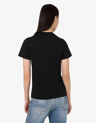 Moschino Short Sleeve Crew Neck Top In Black