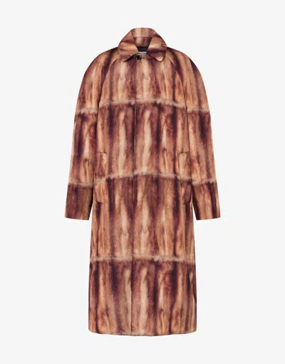 Moschino Printed Canvas Quilt In Brown