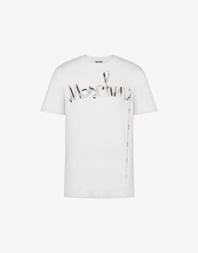 Moschino Couture Printed Cotton Tshirt In White