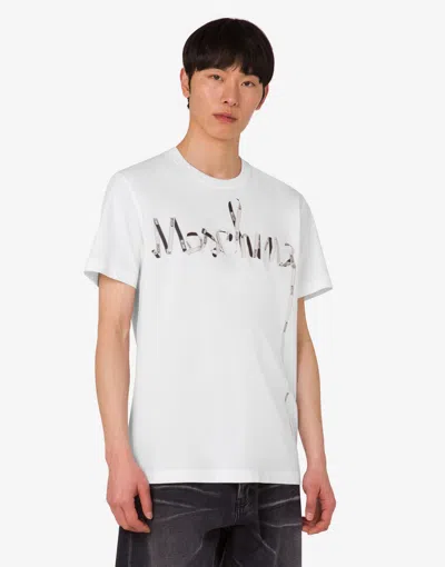 Moschino Couture Printed Cotton Tshirt In White