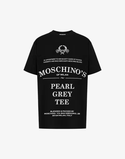 Moschino Printed Organic Cotton Jersey T-shirt In Black