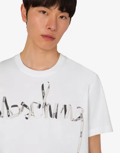 Moschino Couture Printed Cotton Tshirt In White