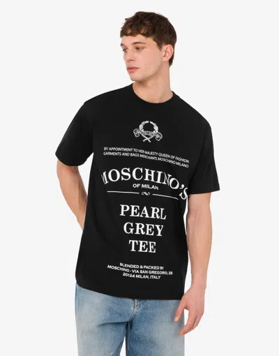 Moschino Printed Organic Cotton Jersey T-shirt In Black