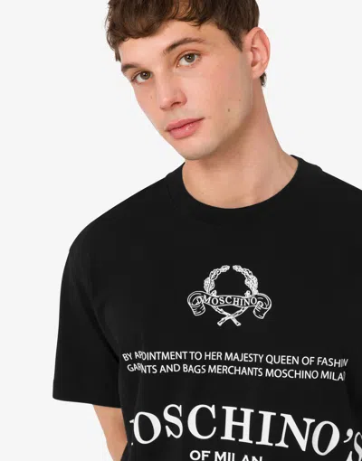 Moschino Printed Organic Cotton Jersey T-shirt In Black