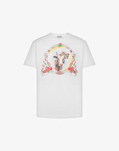 Moschino Organic Cotton Jersey T-shirt Archive In White