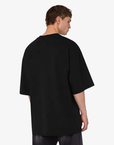 Moschino Crystal Logo Crew Neck T-shirt With Short Sleeves In Black