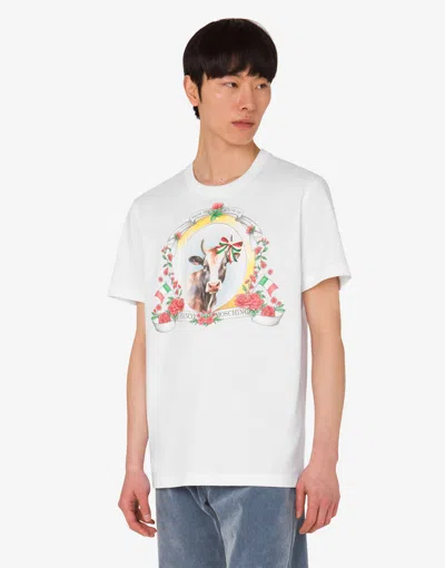 Moschino Organic Cotton Jersey T-shirt Archive In White