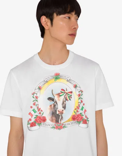 Moschino Organic Cotton Jersey T-shirt Archive In White