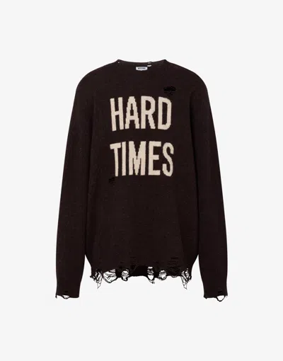 Moschino Couture Shetland Wool Pullover In Brown