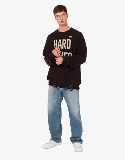 Moschino Couture Shetland Wool Pullover In Brown