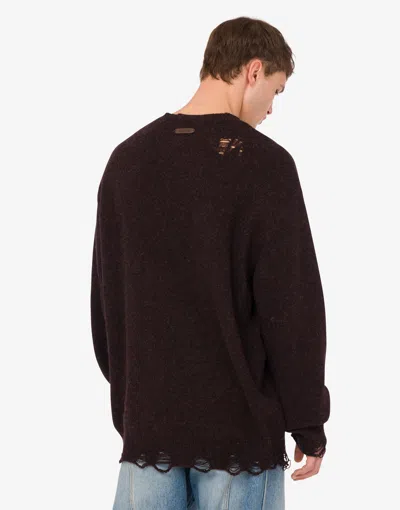 Moschino Couture Shetland Wool Pullover In Brown