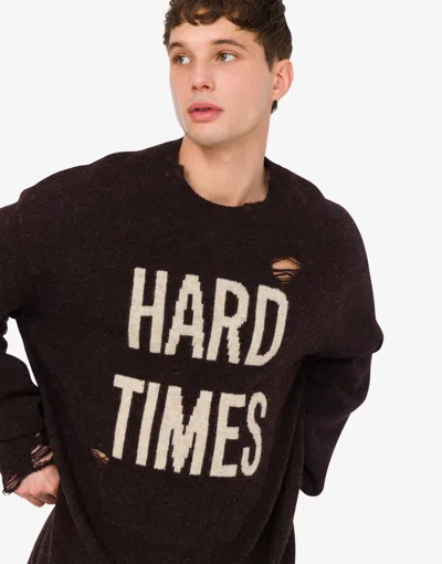 Moschino Couture Shetland Wool Pullover In Brown