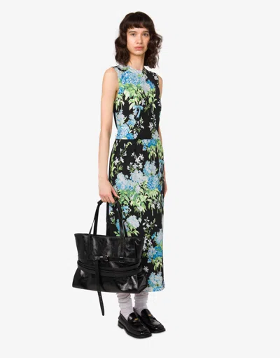 Moschino Shopper With Adjustable Shoulder Strap And Belt Detail In Black