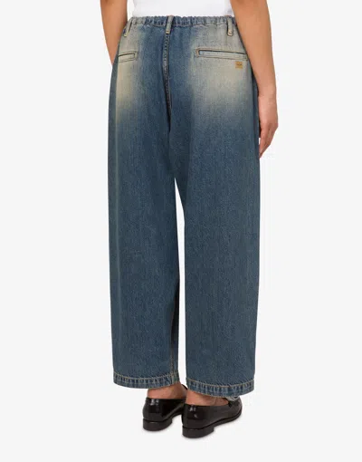 Moschino Jeans Cotton Denim Pants In Blue