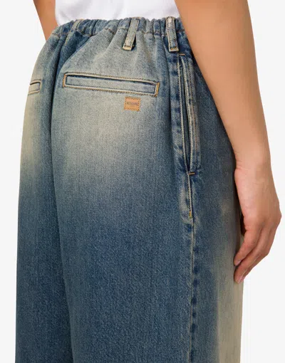 Moschino Jeans Cotton Denim Pants In Blue