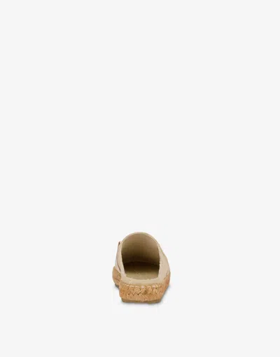Love Moschino Sabot Espadrilles In Canvas With Horsebit In Neutral