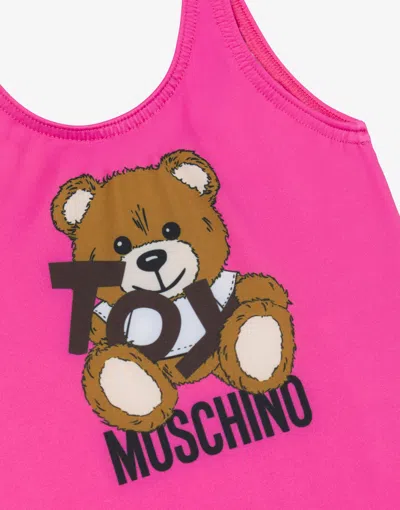 Moschino Lycra One-piece Swimsuit Teddy Bear In Pink