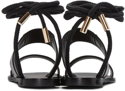 Shop Versace Black Leather Medusa Sandals