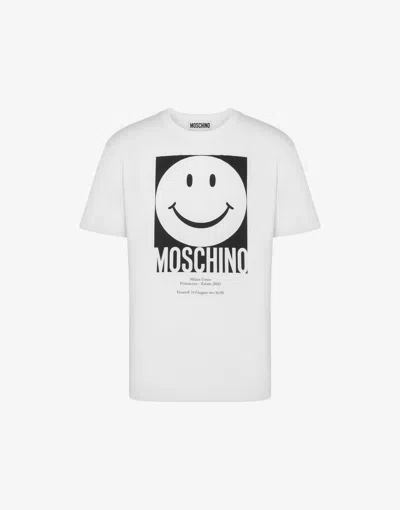 Moschino Smiley Print T Shirt In White