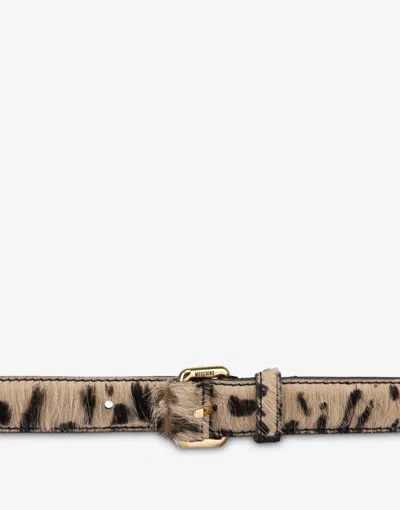 Moschino Pony Belt In Brown