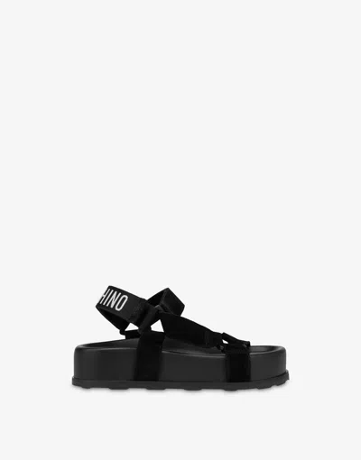 Moschino Sandal With Logo In Black