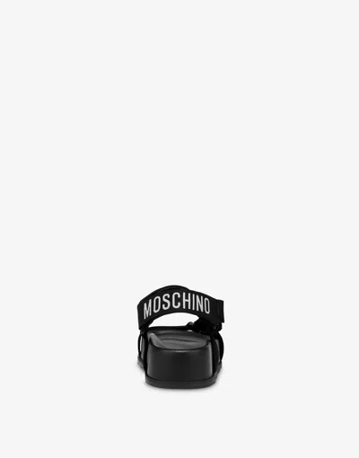 Moschino Sandal With Logo In Black