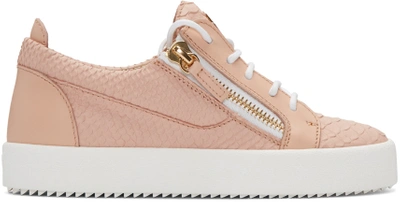 Giuseppe Zanotti 'may London' Snake Embossed Low Top Sneaker (women) (nordstrom Exclusive Color) In Pink