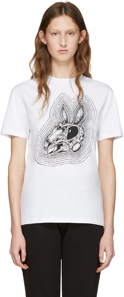 Mcq By Alexander Mcqueen Bunnny Be Here Now Printed Cotton T-shirt In White