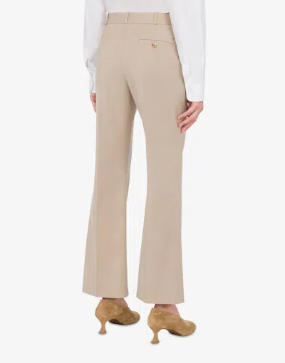 Moschino Wool Canvas Trousers In Neutral