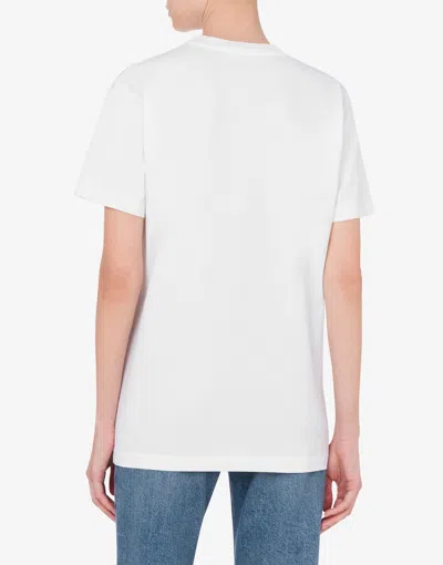 Moschino White Cotton T-shirt With Logo In Multi