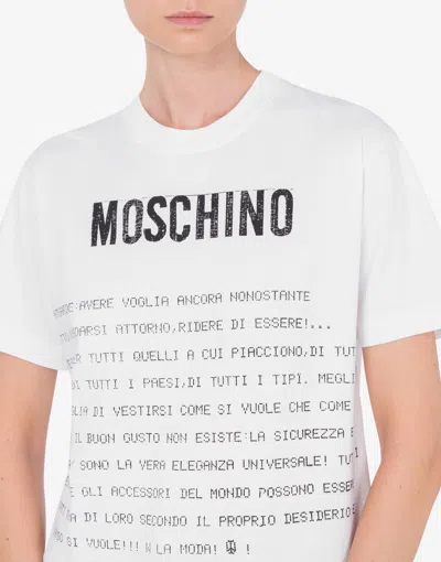 Moschino White Cotton T-shirt With Logo In Multi