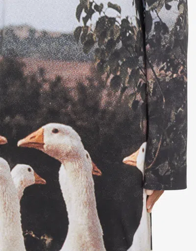 Moschino Interlock Dress Goose Print In Multi
