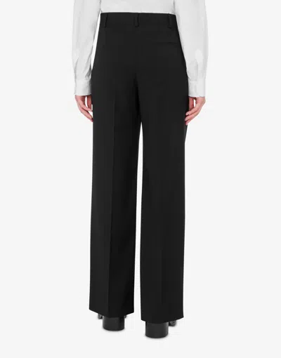 Moschino Wool Canvas Trousers Slippers In Black