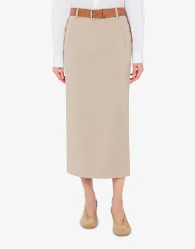 Moschino Jupe With Beige Wool Skirt In Neutral