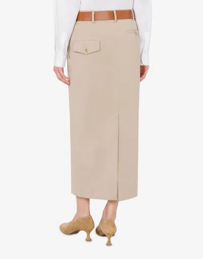 Moschino Jupe With Beige Wool Skirt In Neutral